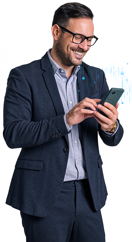 Pessoa no celular seguro - 4Safe